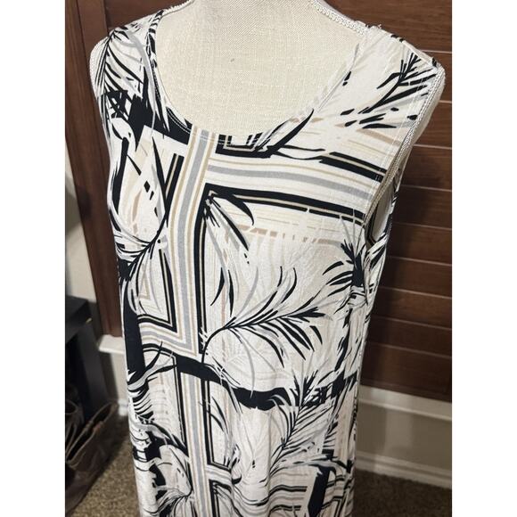 Dana Buchman Travel Anywhere Dress L Tank Slinky Sleeveless Summer Spring MIDI - Picture 2 of 7